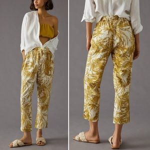 Anthropologie Pilcro LInen Surf Pant Cottage Vacation Tropical Comfy Casual M